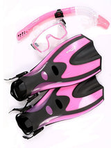 Pro Dive Series Silicone Mask, Dry Top Snorkel & F70 Fins 3 Piece Set 1 (Pink)