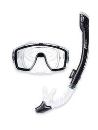 Pro Dive Series Silicone Mask, Dry Top Snorkel & F70 Fins 3 Piece Set 1 (Black)