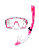 Pro Dive Series Silicone Mask, Dry Top Snorkel & F70 Fins 3 Piece Set 1 (Pink)