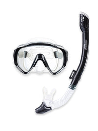 Pro Dive Series Silicone Mask, Dry Top Snorkel & F70 Fins 3 Piece Set 2 (Black)