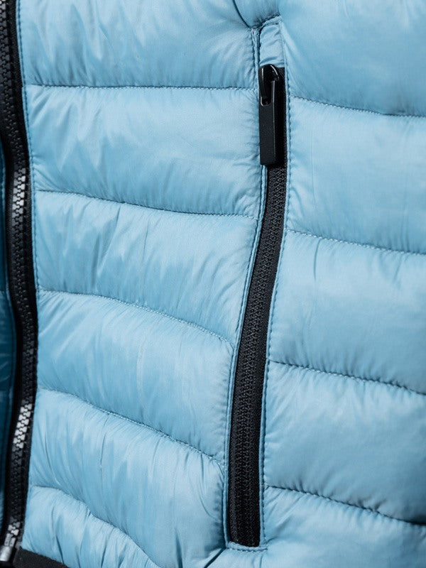 Two Bare Feet Quilted Puffer Jacket (Grey/Blue)