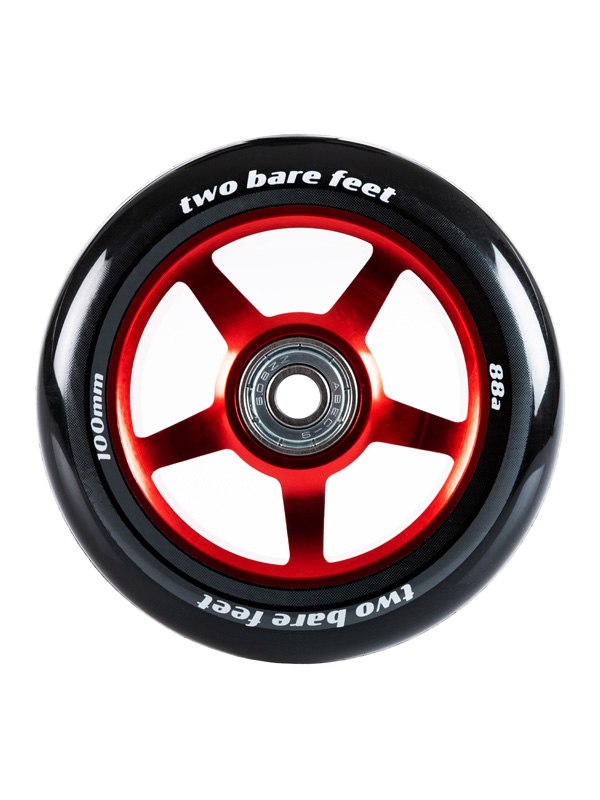 TBF Alloy Series Scooter Wheels - 5 Star (Red Pair 2 x Wheels)