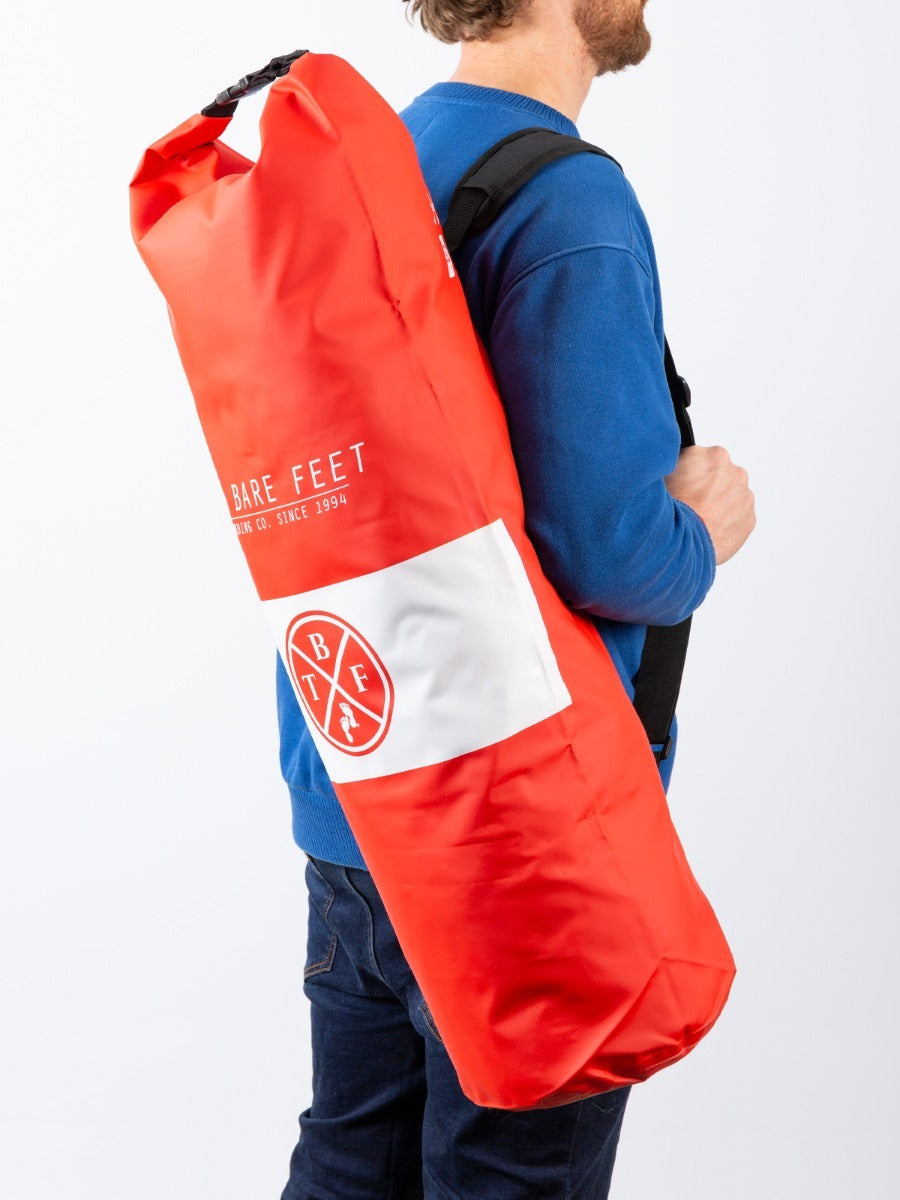 Two Bare Feet 30 Litre Waterproof Dry Bag / Inflatable Bodyboard Carry Bag (Red)