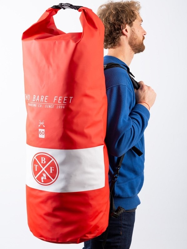 Two Bare Feet 60 Litre Waterproof Dry Bag / Inflatable Surfboard Carry Bag (Red)