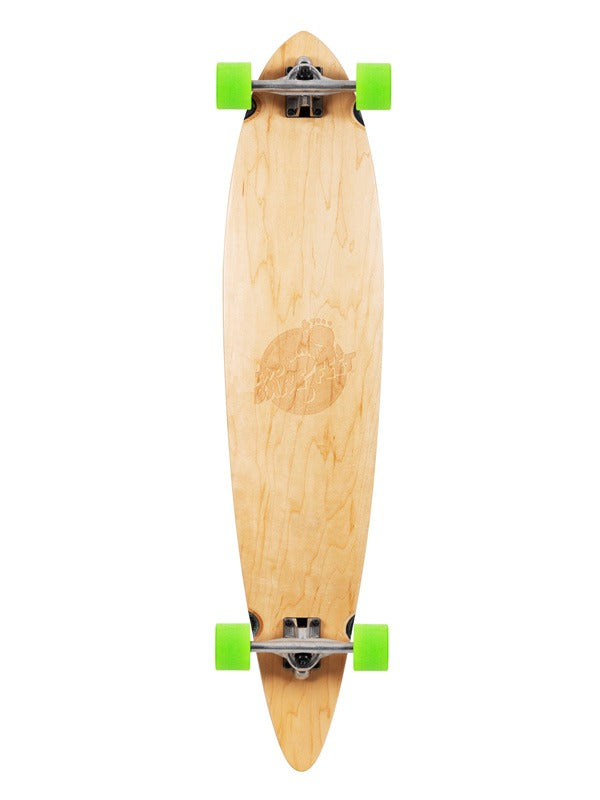 Two Bare Feet "The Ribeira" 44in Canadian Maple Longboard Skateboard Complete (Green Wheels)