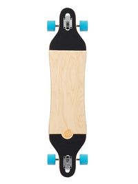 Two Bare Feet Santa Maria 42in Canadian Maple Longboard Skateboard Complete (Blue Wheels)