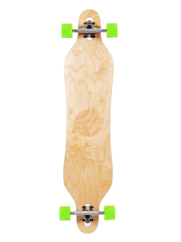Two Bare Feet Santa Maria 42in Canadian Maple Longboard Skateboard Complete (Green Wheels)