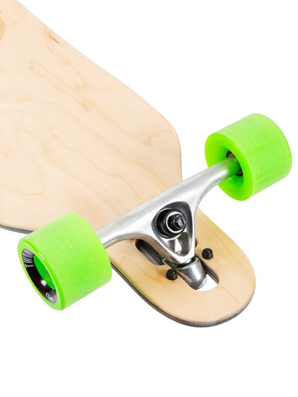Two Bare Feet Santa Maria 42in Canadian Maple Longboard Skateboard Complete (Green Wheels)