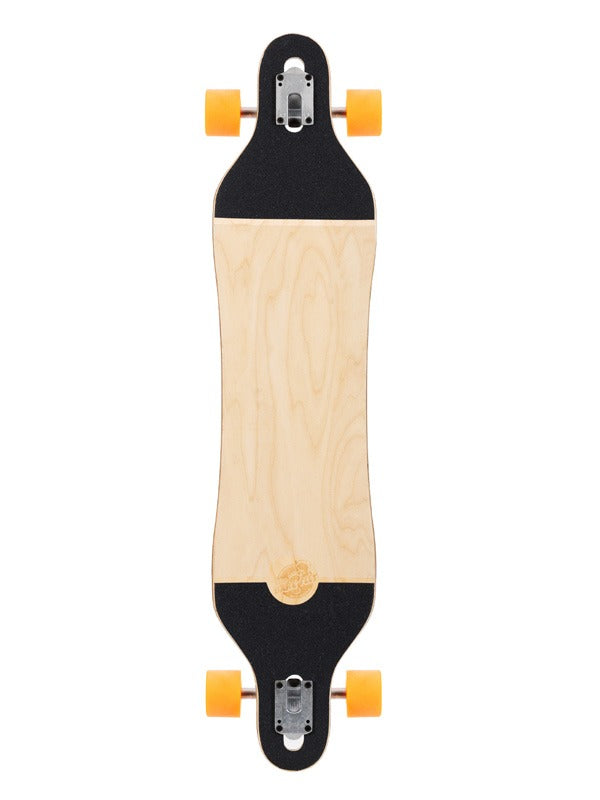 Two Bare Feet Santa Maria 42in Canadian Maple Longboard Skateboard Complete (Orange Wheels)
