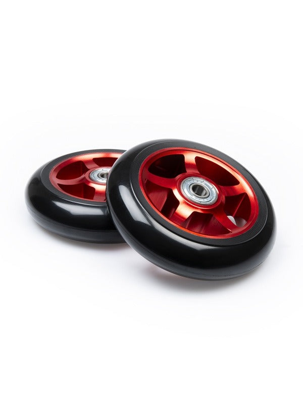 TBF Alloy Series Scooter Wheels - 5 Star (Plain Red Pair 2 x Wheels)