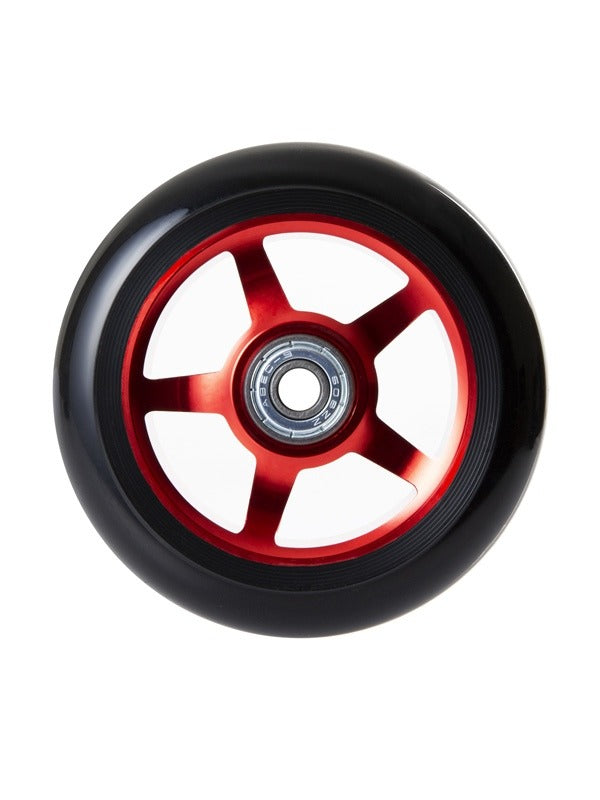 TBF Alloy Series Scooter Wheels - 5 Star (Plain Red Pair 2 x Wheels)