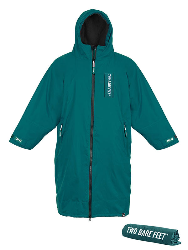 Two Bare Feet Kids Weatherproof Changing Robe with Changing Mat (Sea Green/Black)