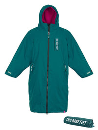 Two Bare Feet Kids Weatherproof Changing Robe with Changing Mat (Sea Green/Raspberry)