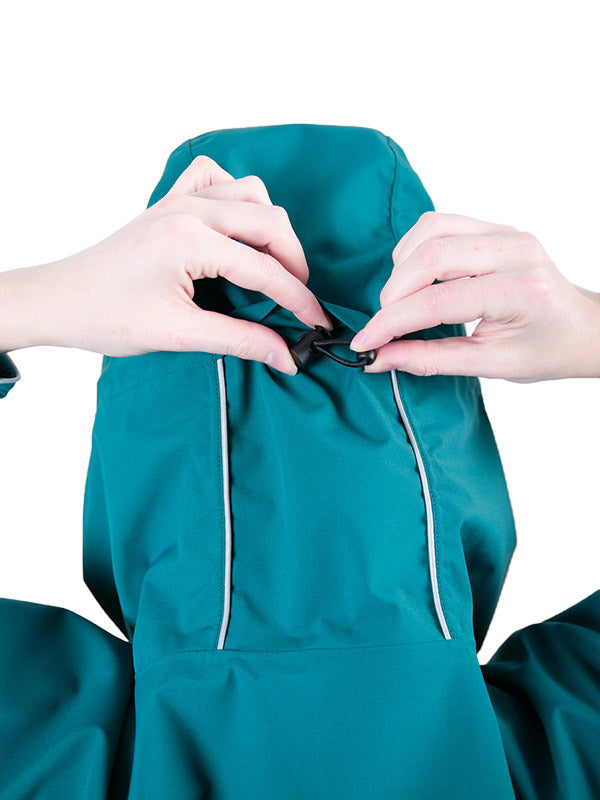 Two Bare Feet Hi-Vis Waterproof Lightweight Riding Robe (Sea Green/Cream)