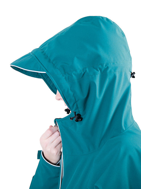 Two Bare Feet Hi-Vis Waterproof Lightweight Riding Robe (Sea Green/Raspberry)