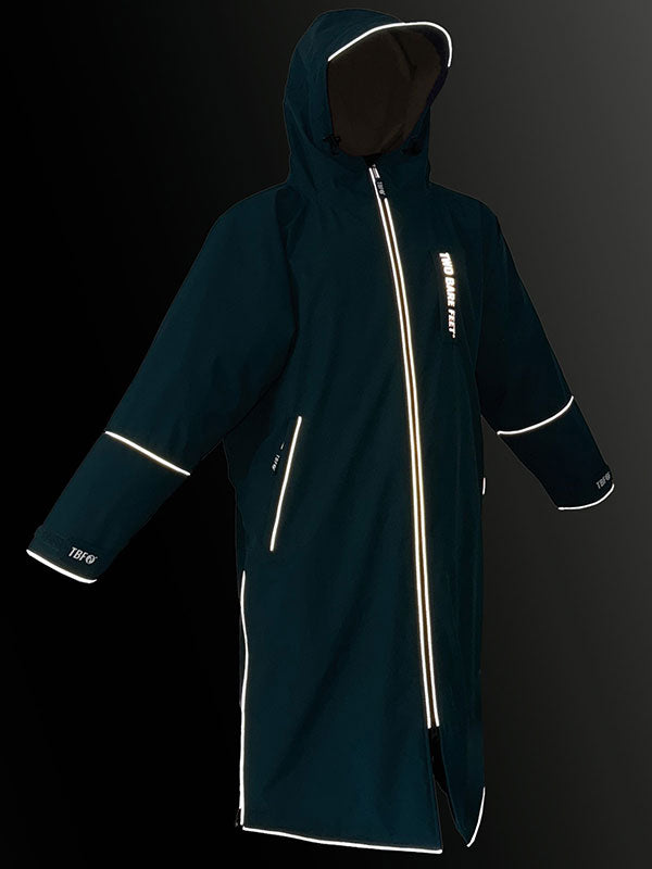 Two Bare Feet Hi-Vis Waterproof Lightweight Riding Robe (Sea Green/Cream)