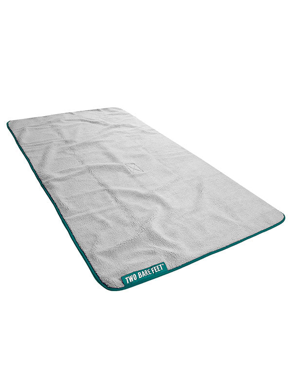 Sherpa Lined Waterproof Beach Travel Blanket (Sea Green/Grey)