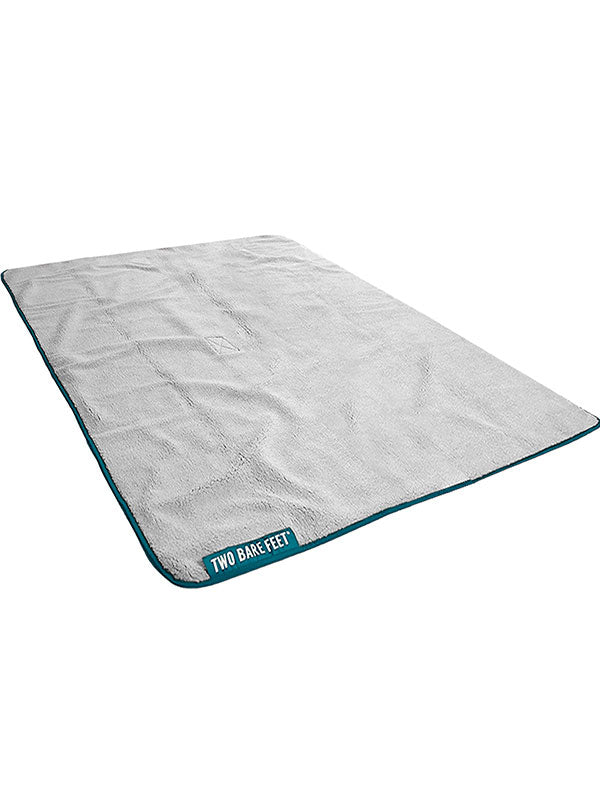 XL Sherpa Lined Waterproof Beach Travel Blanket (Sea Green/Grey)