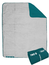 XL Sherpa Lined Waterproof Beach Travel Blanket (Sea Green/Grey)