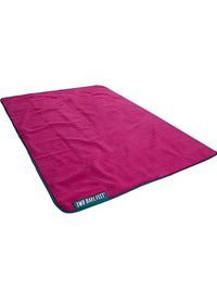 XL Sherpa Lined Waterproof Beach Travel Blanket (Sea Green/Raspberry)