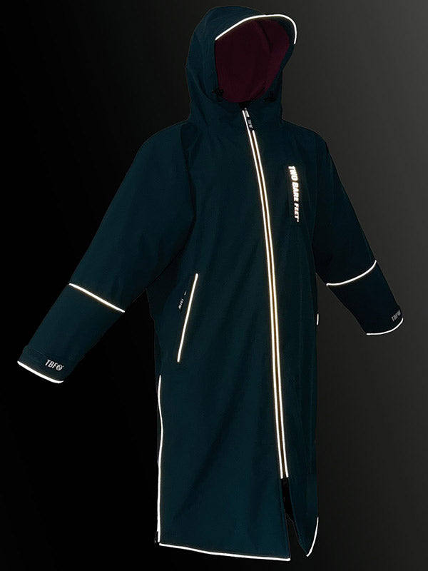 Two Bare Feet Hi-Vis Waterproof Lightweight Riding Robe (Sea Green/Raspberry)