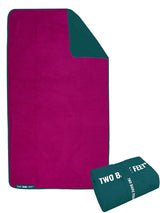 Sherpa Lined Waterproof Beach Travel Blanket (Sea Green/Raspberry)
