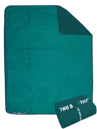 XL Sherpa Lined Waterproof Beach Travel Blanket (Sea Green/Sea Green)