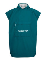 Kids Waterproof Hooded Sleeveless Poncho Changing Robe (Sea Green/Grey)
