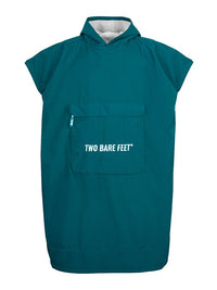 Kids Waterproof Hooded Sleeveless Poncho Changing Robe (Sea Green/Grey)