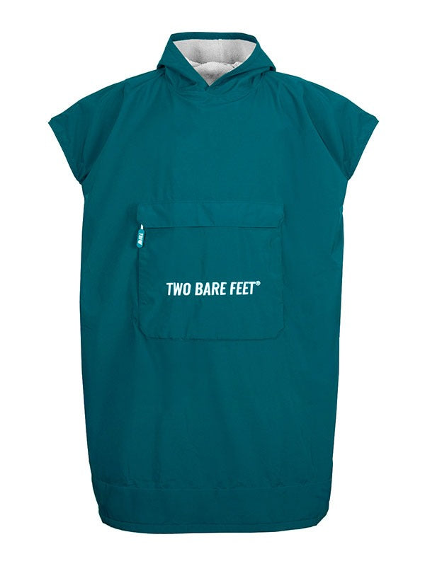 Kids Waterproof Hooded Sleeveless Poncho Changing Robe (Sea Green/Grey)