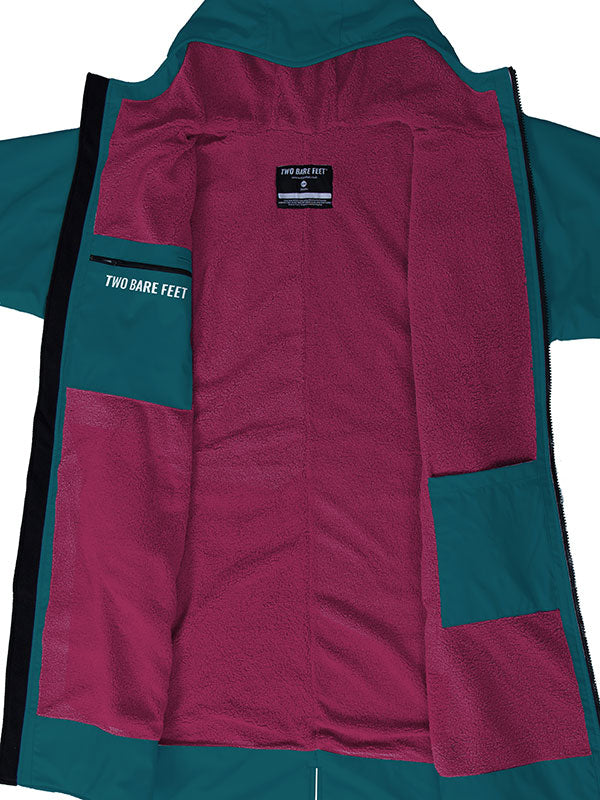 Kids Elemental Waterproof Lightweight Slimline Changing Robe (Sea Green/Raspberry)