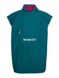 Waterproof Hooded Sleeveless Poncho Changing Robe (Sea Green/Raspberry)