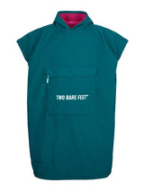 Kids Waterproof Hooded Sleeveless Poncho Changing Robe (Sea Green/Raspberry)