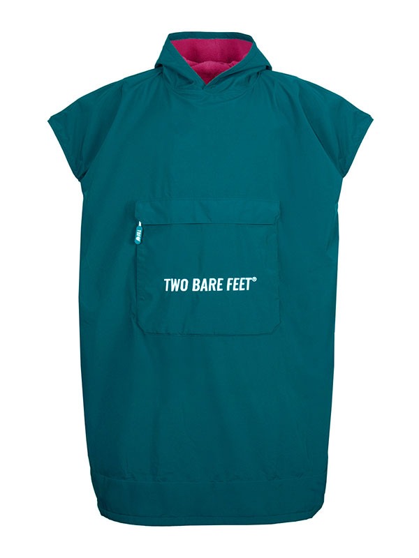 Kids Waterproof Hooded Sleeveless Poncho Changing Robe (Sea Green/Raspberry)