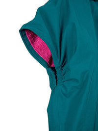 Waterproof Hooded Sleeveless Poncho Changing Robe (Sea Green/Raspberry)