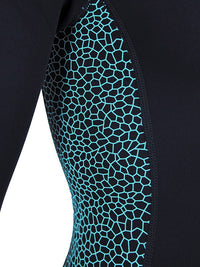Two Bare Feet Silicone Print Series 2mm Superstretch Womens One Piece (Black/Mint)