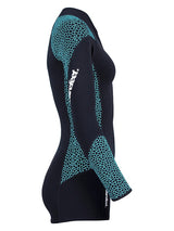 Two Bare Feet Silicone Print Series 2mm Superstretch Womens One Piece (Black/Mint)
