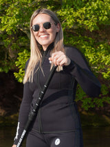 Two Bare Feet Womens Silicone Print Series Full Zip 2.5mm Wetsuit Jacket (Black)