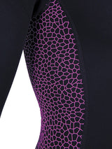 Two Bare Feet Silicone Print Series 2mm Superstretch Womens One Piece (Black/Raspberry)
