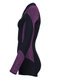 Two Bare Feet Silicone Print Series 2mm Superstretch Womens One Piece (Black/Raspberry)