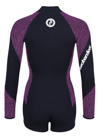 Two Bare Feet Silicone Print Series 2mm Superstretch Womens One Piece (Black/Raspberry)