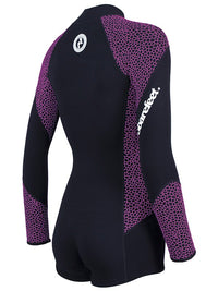 Two Bare Feet Silicone Print Series 2mm Superstretch Womens One Piece (Black/Raspberry)