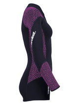 Two Bare Feet Silicone Print Series 2mm Superstretch Womens One Piece (Black/Raspberry)