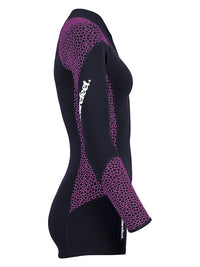 Two Bare Feet Silicone Print Series 2mm Superstretch Womens One Piece (Black/Raspberry)