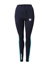 Two Bare Feet Womens Silicone Print Series 2.5mm Neoprene Wetsuit Pants (Black/Mint)