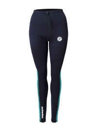 Two Bare Feet Womens Silicone Print Series 2.5mm Neoprene Wetsuit Pants (Black/Mint)