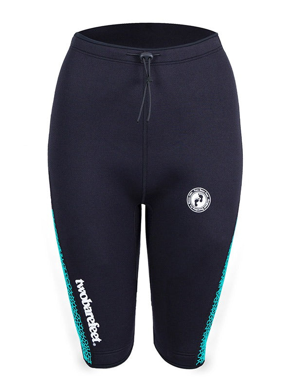 Two Bare Feet Womens Silicone Print Series 2.5mm Wetsuit Jacket & Shorts Set (Black/Mint)