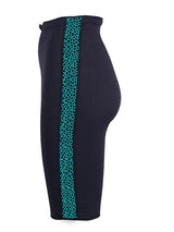Two Bare Feet Womens Silicone Print Series 2.5mm Neoprene Wetsuit Shorts (Black/Mint)