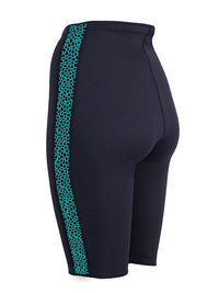 Two Bare Feet Womens Silicone Print Series 2.5mm Neoprene Wetsuit Shorts (Black/Mint)