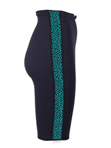 Two Bare Feet Womens Silicone Print Series 2.5mm Neoprene Wetsuit Shorts (Black/Mint)